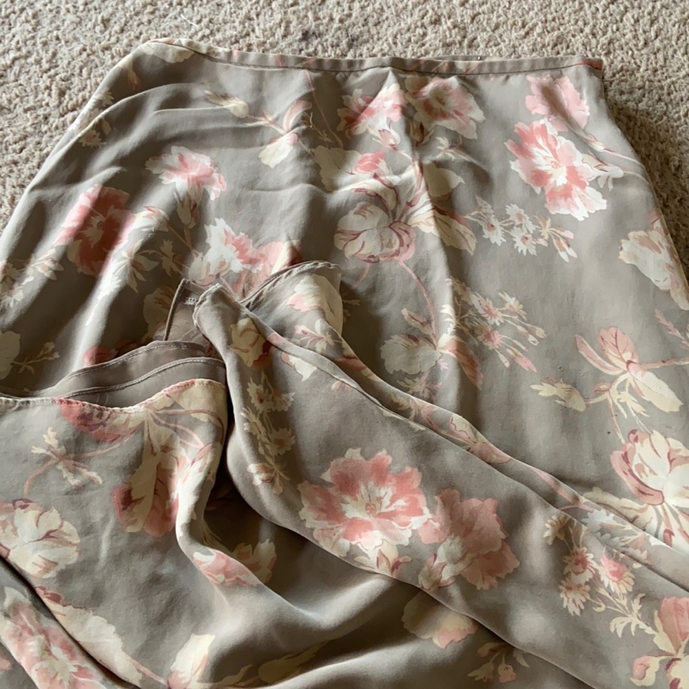 Floral Silk Maxi Skirt